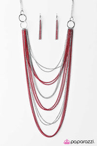 A For Asymmetrical - Red Necklace - Box 4 - Red