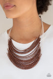 Catwalk Queen - Copper Seed Bead Necklace - Box 7 - Copper
