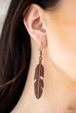 Feathers QUILL Flv - Copper Earring