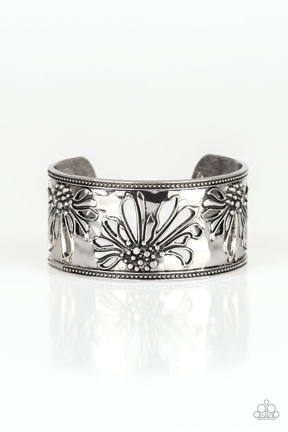 Where The WILDFLOWERS Are - Silver Cuff Bracelet - Bangle Silver Box