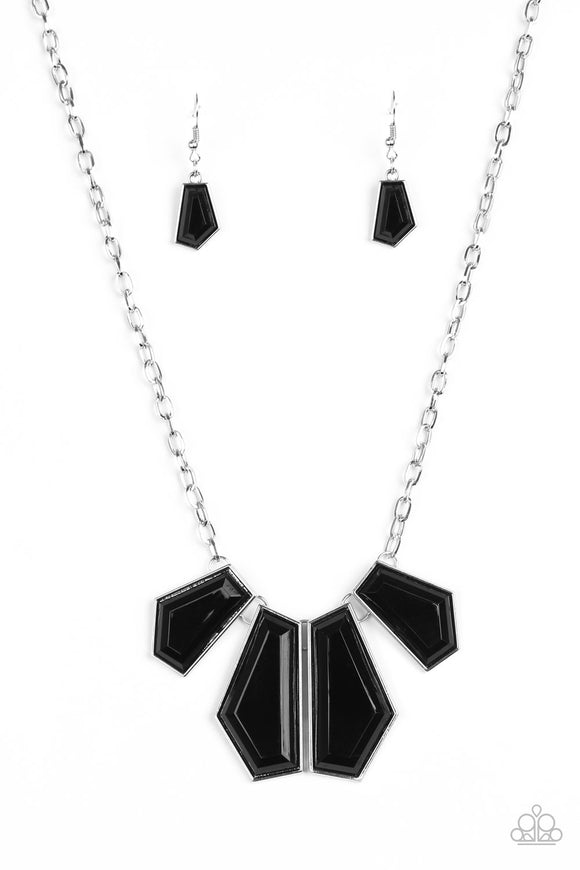 Get Up And Geo - Black Necklace - Box 4 - Black