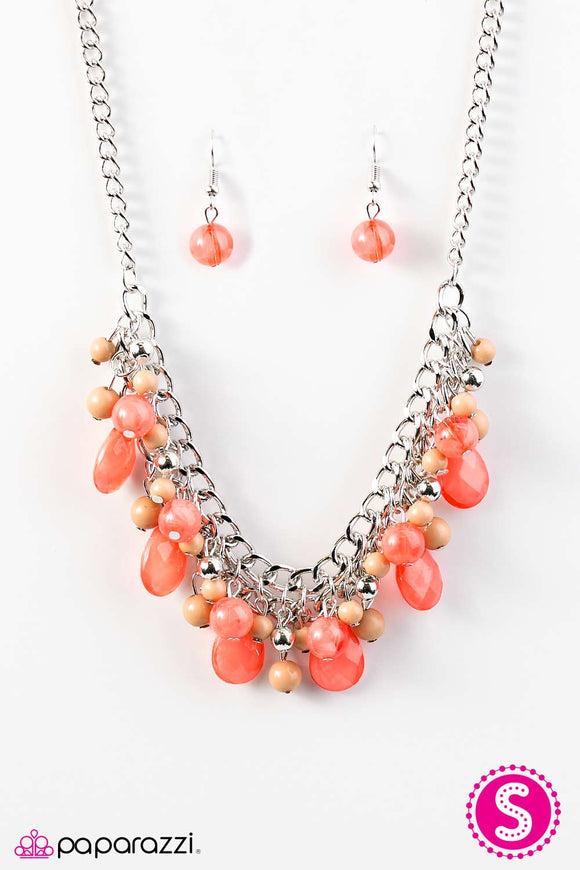 Flirty Flamenco - Orange Necklace - Box 6 - Orange