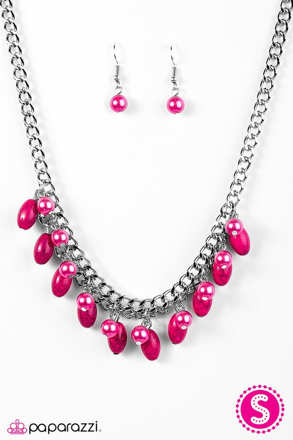 Can't Bead Tamed - Pink Necklace - Box 7 - Pink