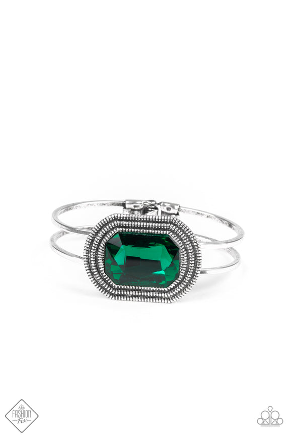 Heirloom Highness - Green Hinge Bracelet - Green Bangle
