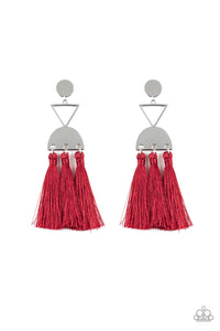 Tassel Trippin' - Red Post Fringe Earring - Box 1 - Red