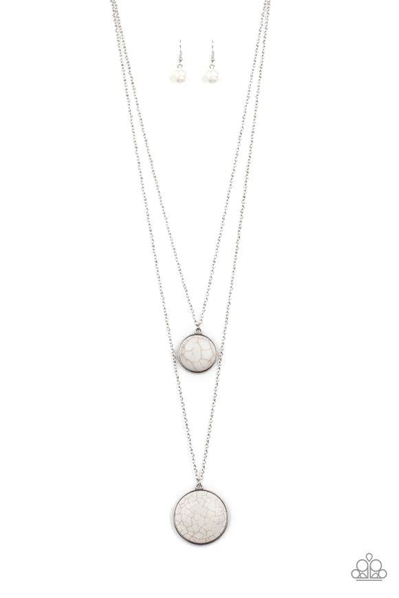 Desert Medallions - White Necklace - Box 8 - White