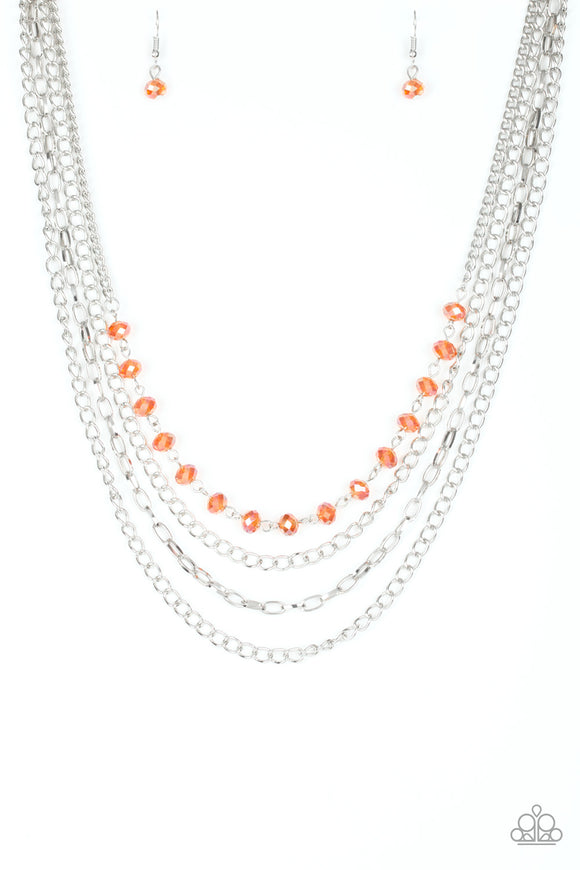 Extravagant Elegance - Orange Necklace - Box 3 - Orange