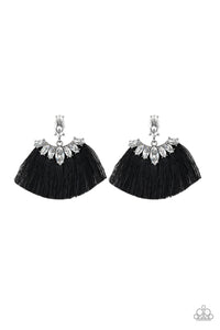 Formal Flair - Black Post Fringe Earring - Box 2 - Black