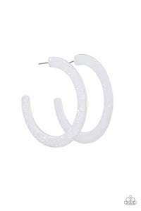 HAUTE Tamale - White Hoop Earrings