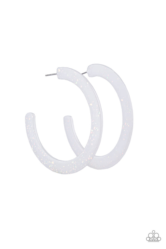 HAUTE Tamale - White Hoop Earrings