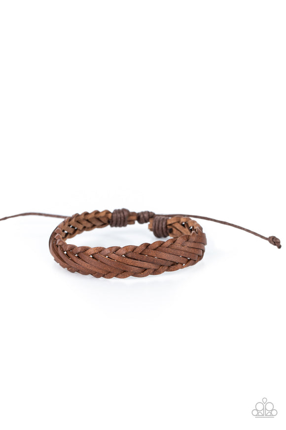 Rodeo Roundup - Brown Urban Pull Cord Bracelet