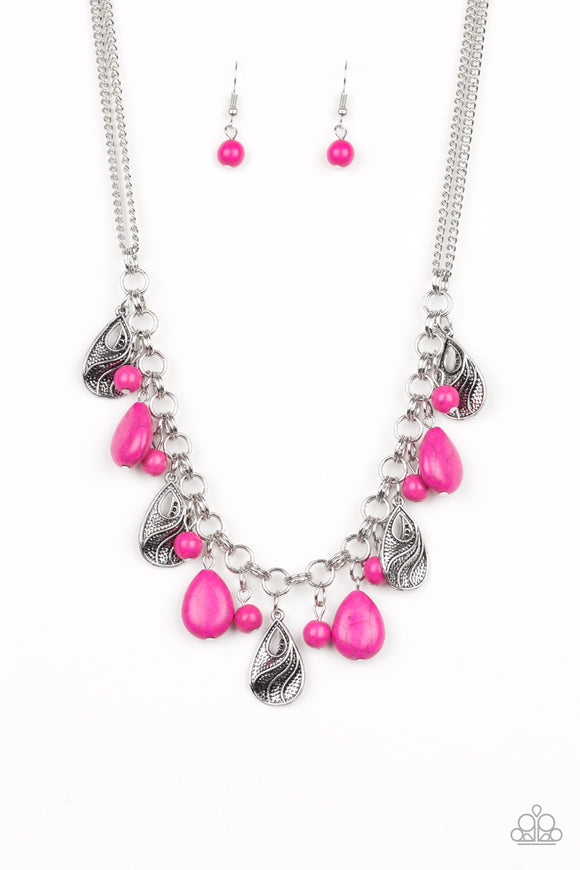 Terra Tranquility - Pink Necklace - Box 6 - Pink
