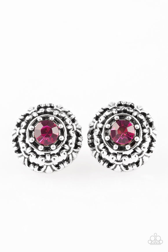 Courtly Courtliness - Pink Post Earring - Box 1 - Pink