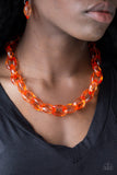 Ice Queen - Orange Necklace - Box 6 - Orange