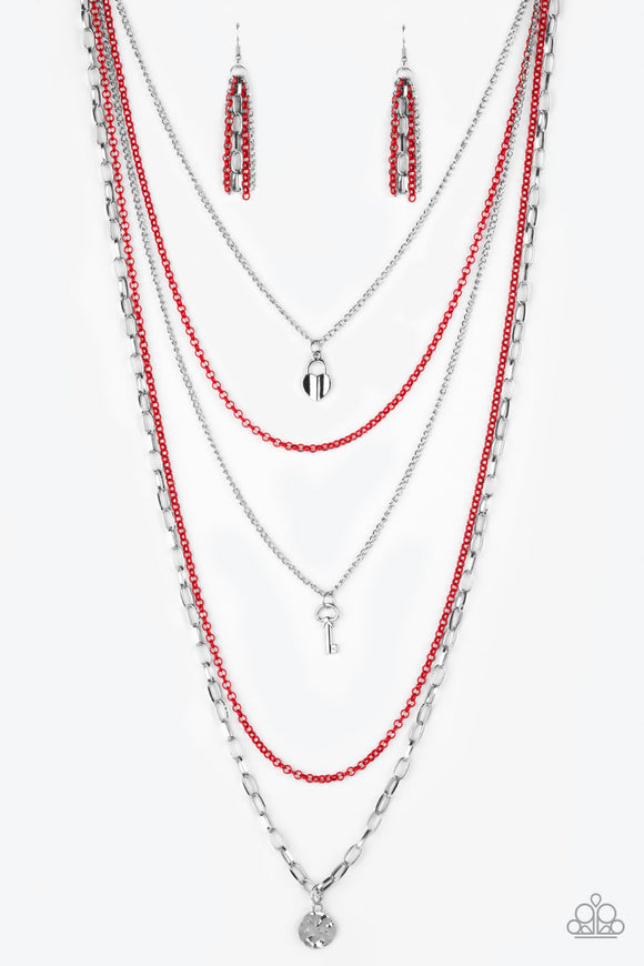 Right On Key - Red Necklace - Box 3 - Red