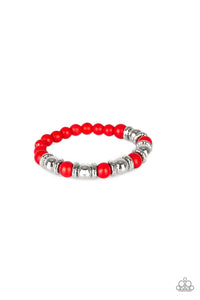 Across The Mesa - Red Stretch Bracelet