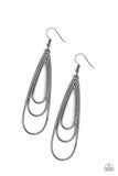 Triple Ripple - Black Earring