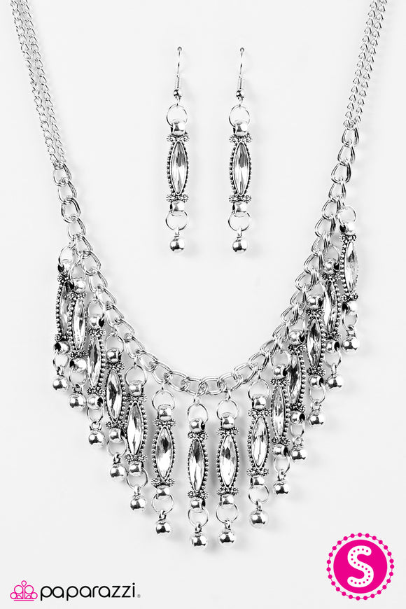 Flirting With Fringe - White Necklace - Box 8 - White
