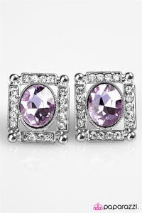 Backstage Broadway - Purple Post Earring - Box 1 - Purple