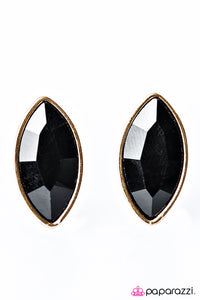 Fashion Avenue - Black/Gold Post Earring - Box 2 - Black