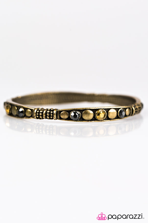 Get Your Sparkle On - Multi/Brass Bracelet