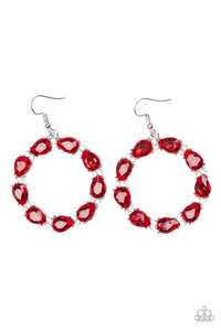 Ring Around The Rhinestone - Red Earring - Box RedE1