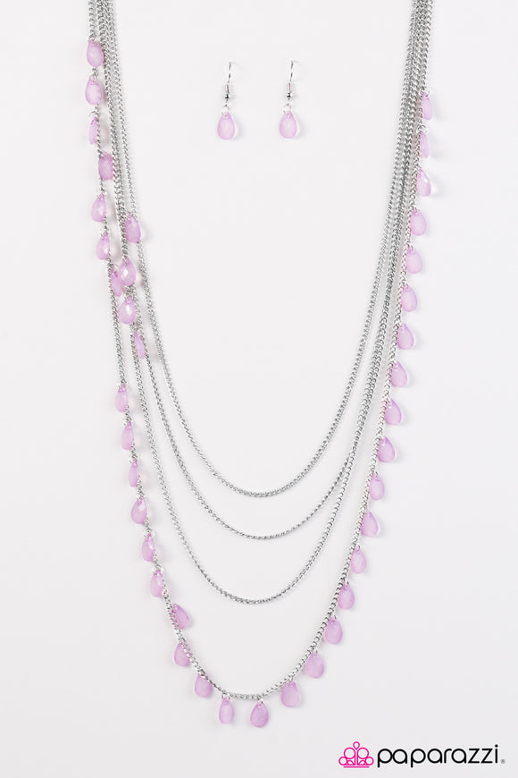 Summer Showers - Purple Necklace - Box 6 - Purple