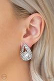 Elite Edge - White Clip-On Earring - Box 1