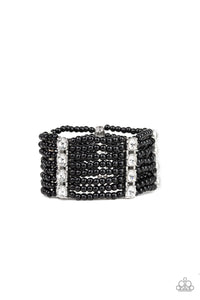 Get In Line - Black Stretch Bracelet