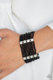 Get In Line - Black Stretch Bracelet