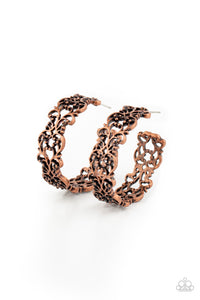 Laurel Wreaths - Copper  Hoop Earrings