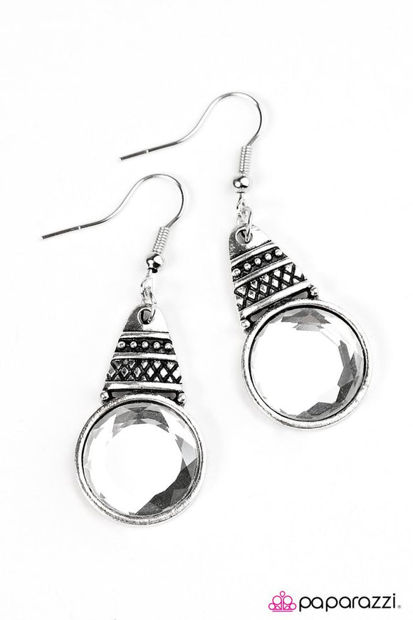 A Touch Of Glass - White Earrings