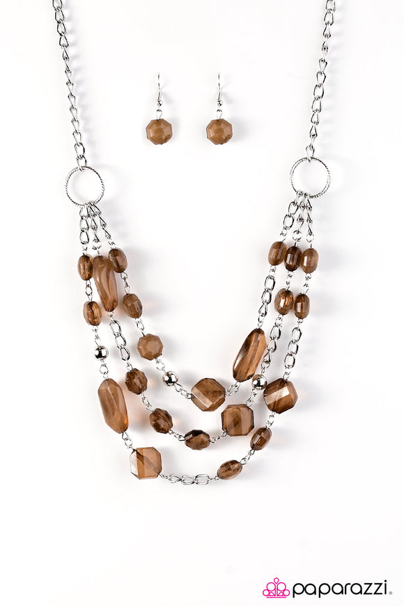 Summer Sunsets - Brown Necklace - Box 3 - Brown