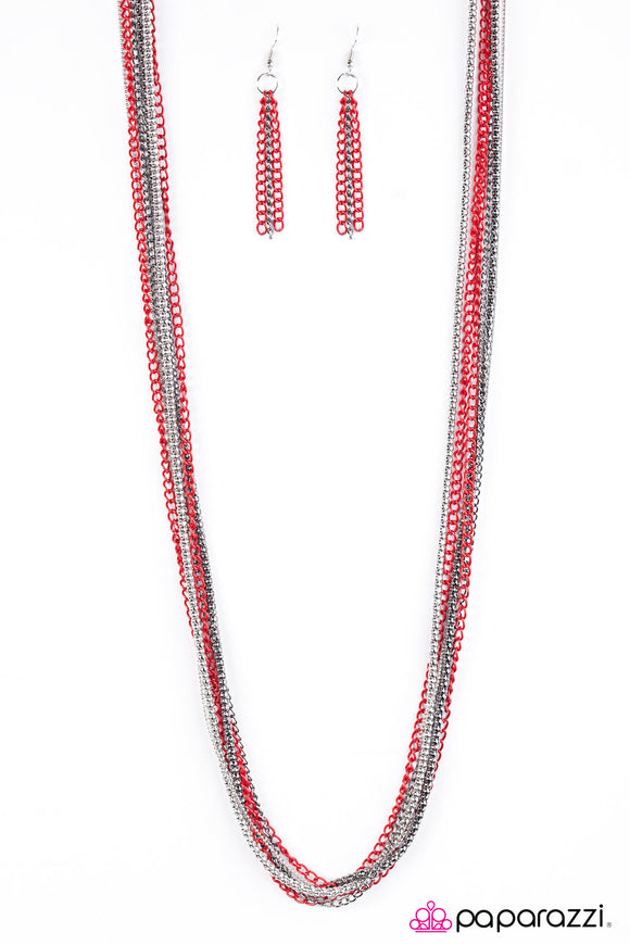 Colorful Calamity - Red Necklace - Box 4 - Red