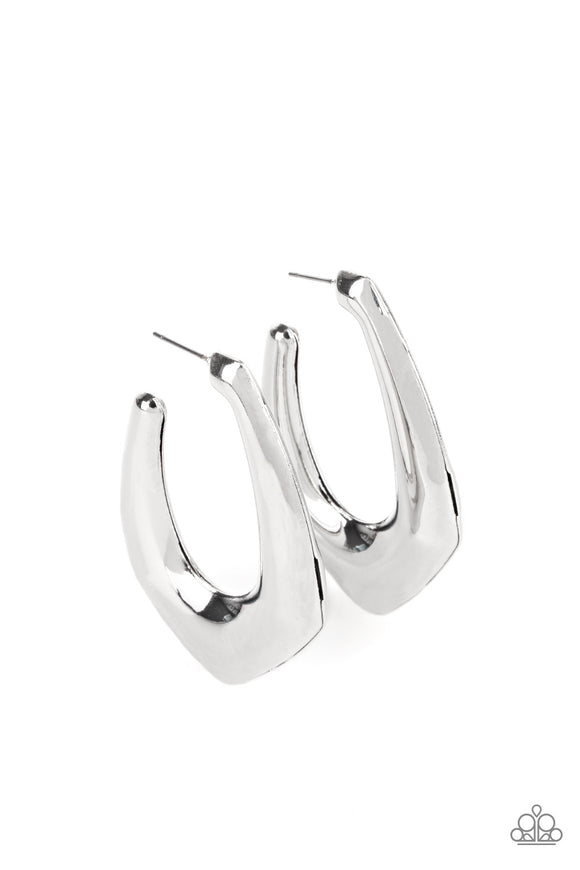 Find Your Anchor - Silver Hoop Earring
