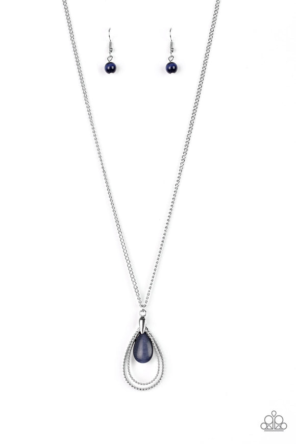 Teardrop Tranquility - Blue Necklace - Box 4 - Blue