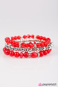 Colorfully Coordinated - Red Stretch Bracelet