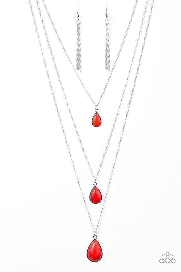 Mountain Tears - Red Necklace - Box 3 - Red