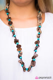 Carefree Caribbean - Blue Wooden Necklace - Box 6 - Blue