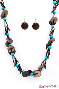Carefree Caribbean - Blue Wooden Necklace - Box 6 - Blue