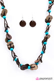 Carefree Caribbean - Blue Wooden Necklace - Box 6 - Blue