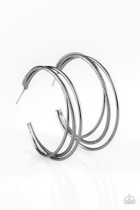 Jumpin' Through Hoops - Black  Hoop Earring