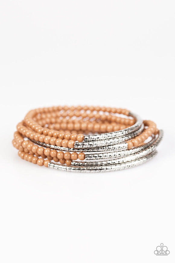 Yours, SHINE And Ours - Brown Stretch Bracelet