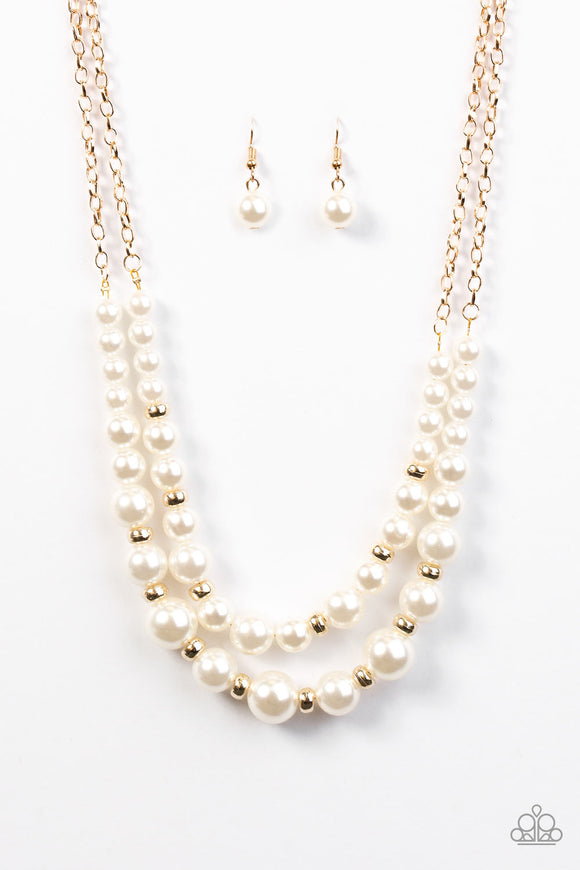 Pearly Perfectionist - Gold Necklace