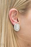 On The Money - White Clip-On Earring - Box 1