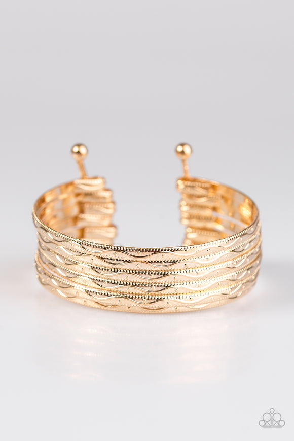 River Dance - Gold Cuff Bracelet - Bangle Gold Box