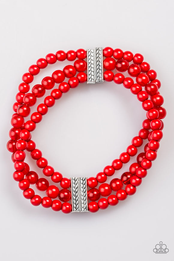 Malibu Muse - Red Stretch Bracelet