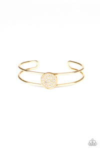 Dial Up The Dazzle - Gold Cuff Bracelet