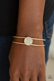 Dial Up The Dazzle - Gold Cuff Bracelet