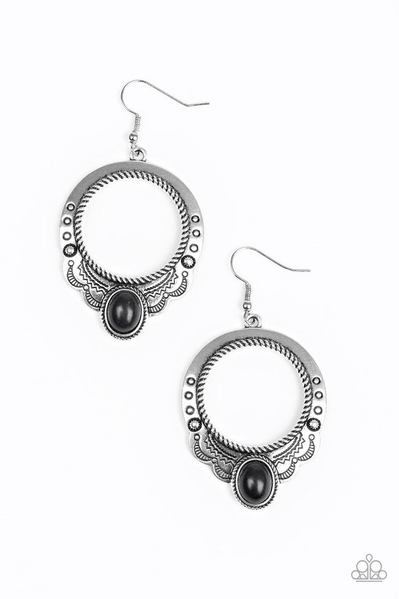 Natural Springs - Black Earring